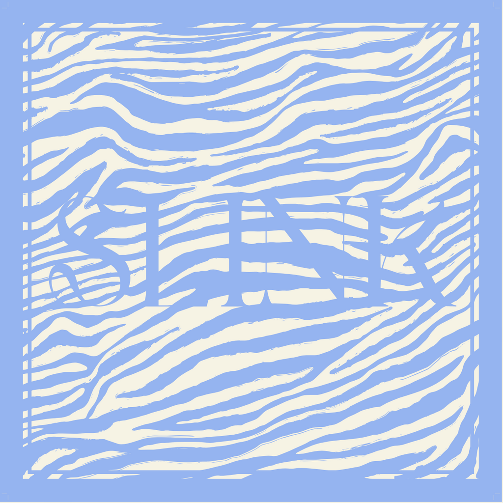 Blue Zebra Silk Scarf Large