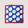 Blue & Red Polka Dot Silk Scarf Large