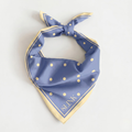 Blue & Yellow Polka Dot Silk Scarf Medium