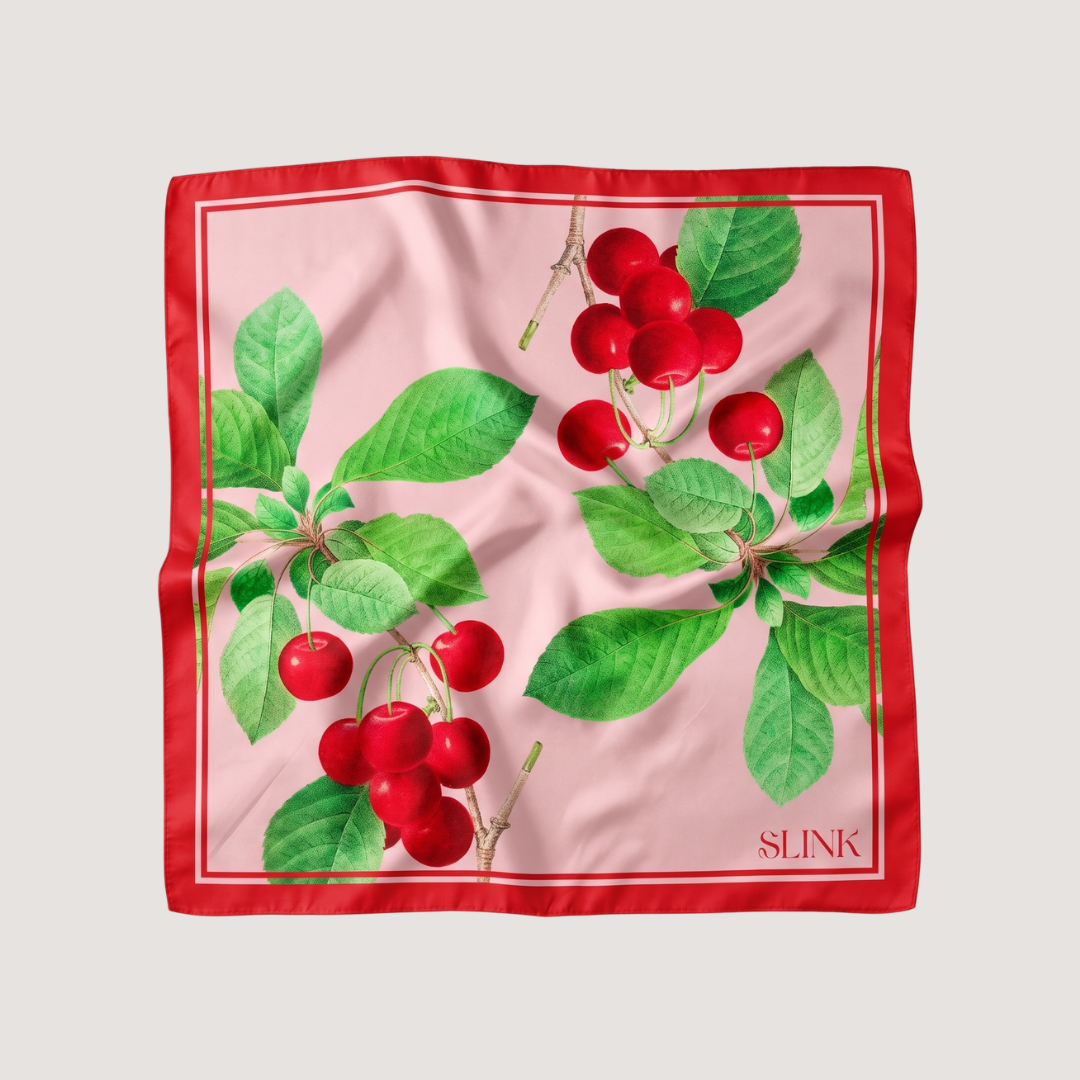 Cherries Silk Scarf Medium