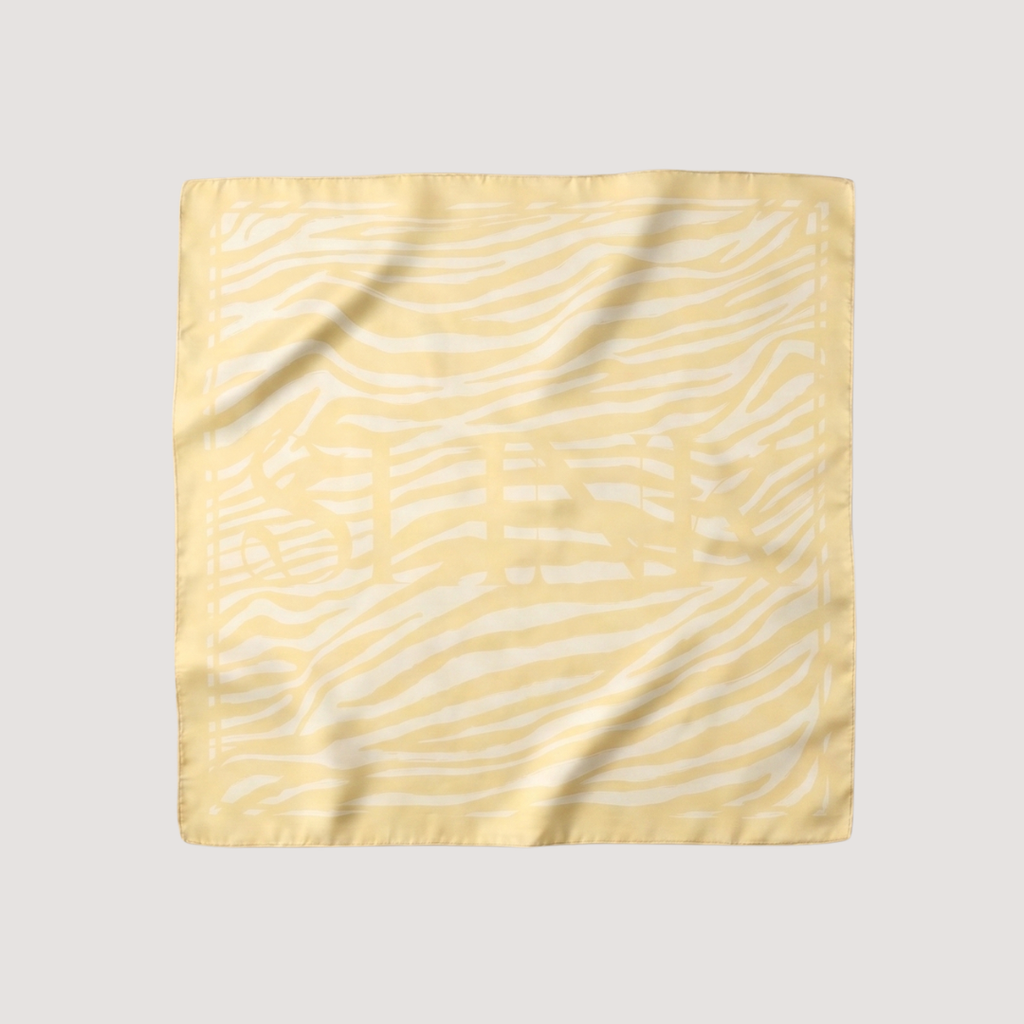 Yellow Zebra Silk Scarf Large